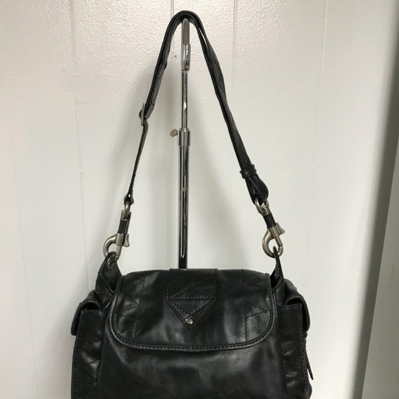 BESSO BLACK LEATHER SHOULDER BAG - Picture 3 of 7